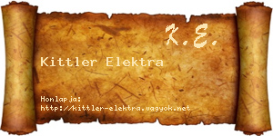 Kittler Elektra névjegykártya